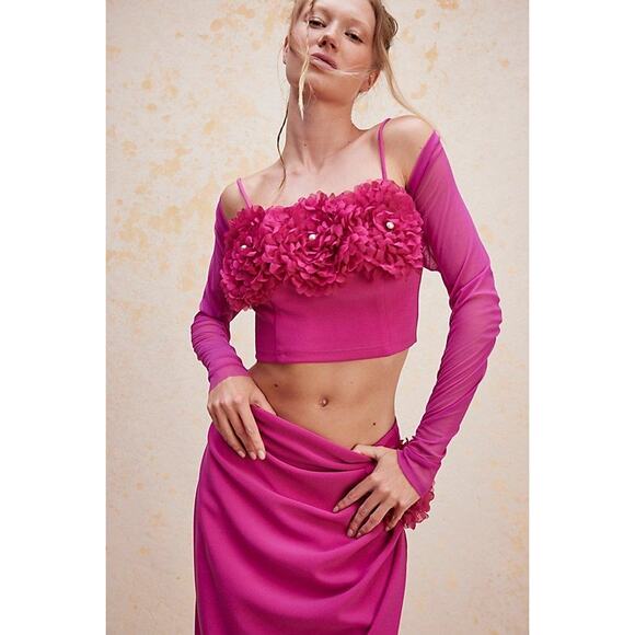 New FREE PEOPLE Elliatt Prisca Set $395 MEDIUM Pink SPECIAL OCCASION - Picture 3 of 7